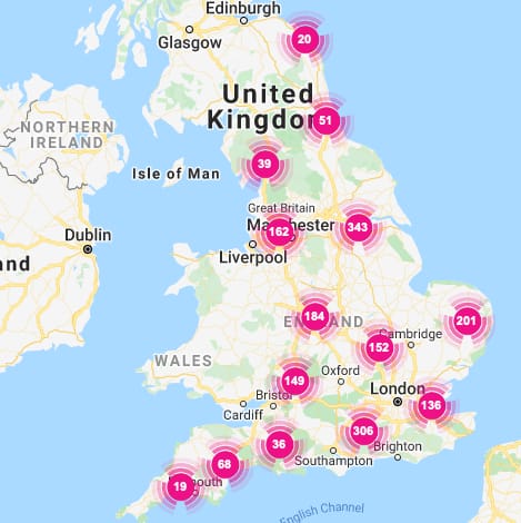 HODs map England 2020