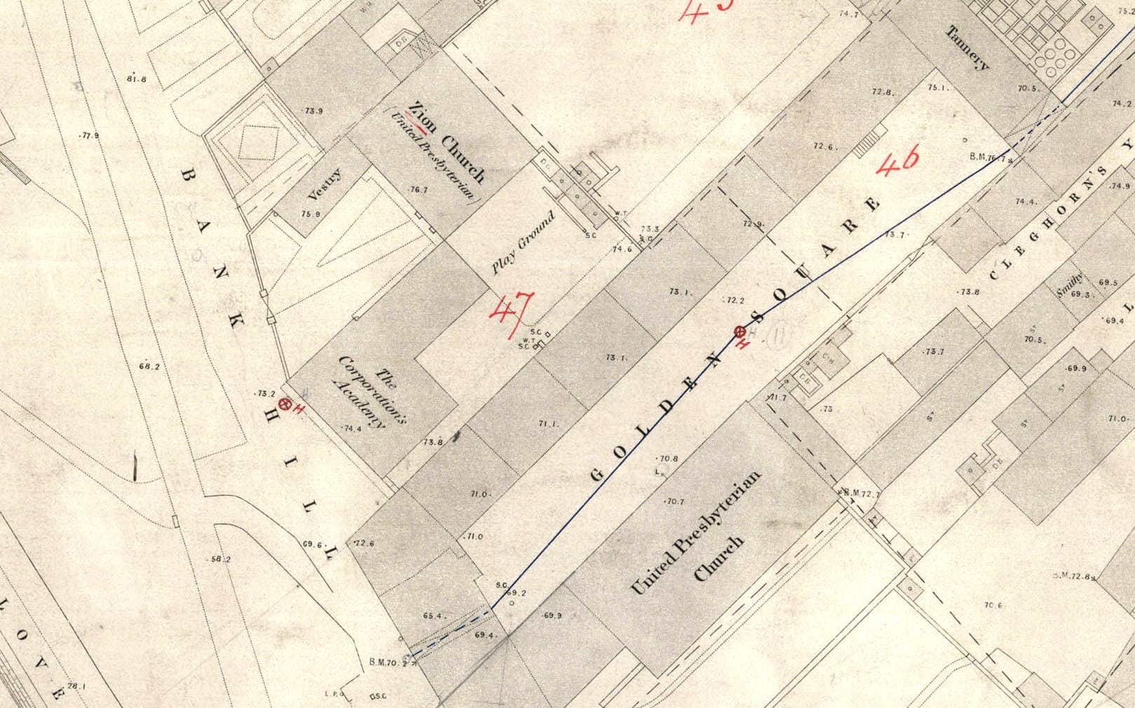 MAP- 10 ft to the mile- Berwick - sheet 8 Golden Square